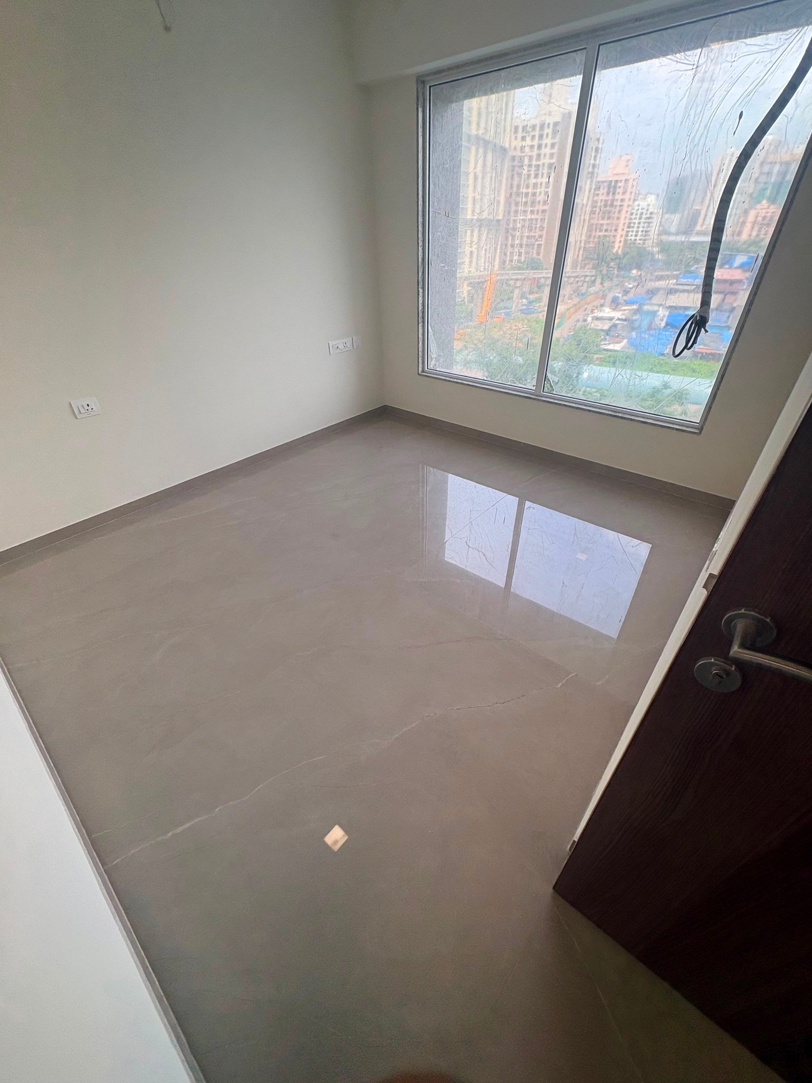 Completed floor tiling area